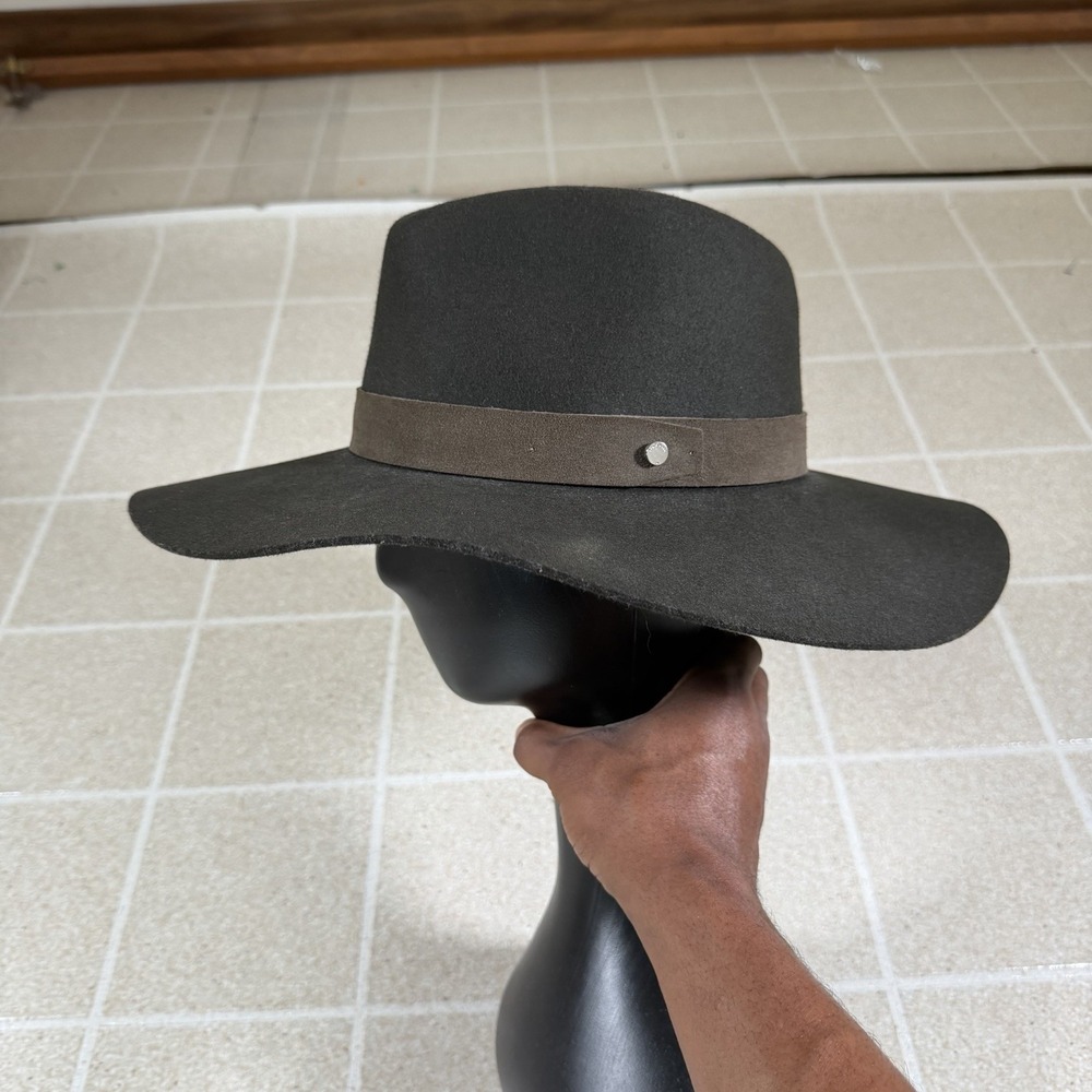 Rag & Bone Wool Fedora Hat Suede Leather Band Wide Brim Size S Unisex